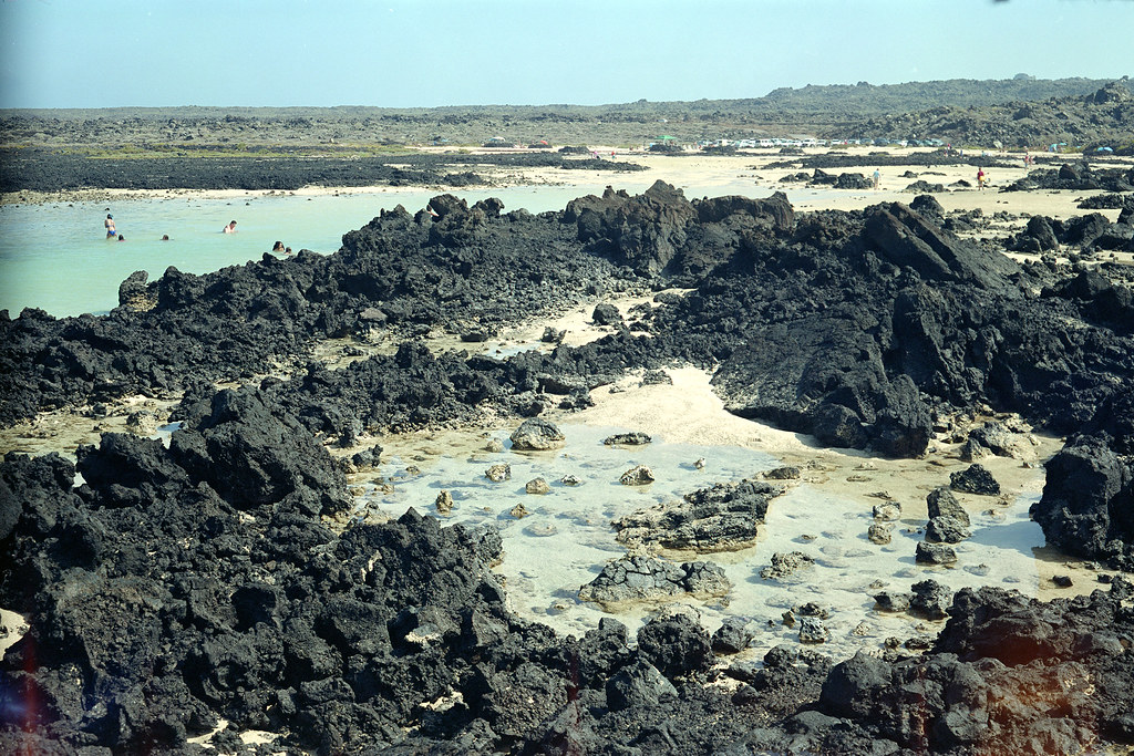 Caletón Blanco Lanzarote white sand and black lava