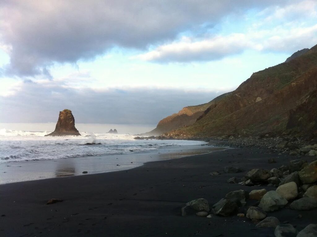 Playa de Benijo black sand and Roques de Anaga