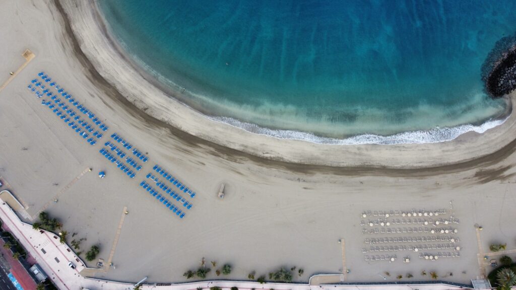 Playa de las Vistas beach in Los Cristianos, Tenerife
