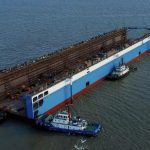 floating dock arrives santa cruz tenerife ship repair