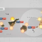 sunday weather forecast calima winds