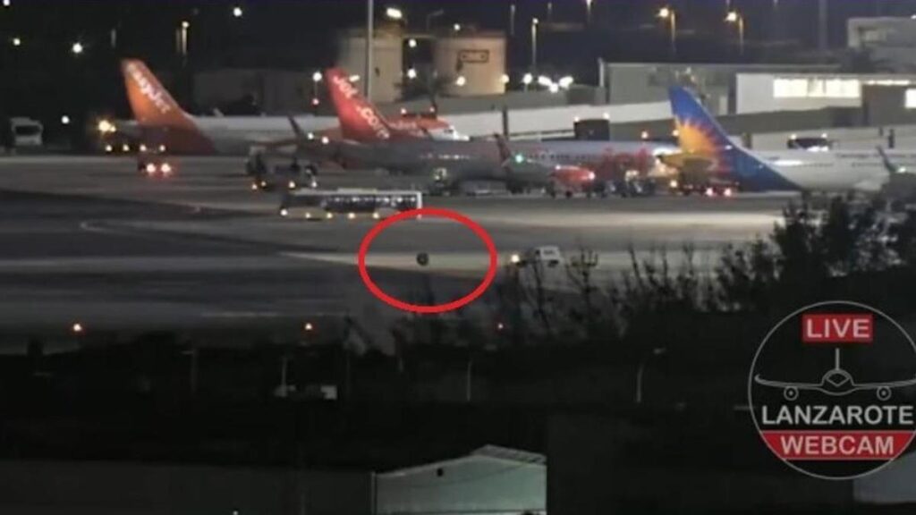 lanzarote airport runaway wheel incident