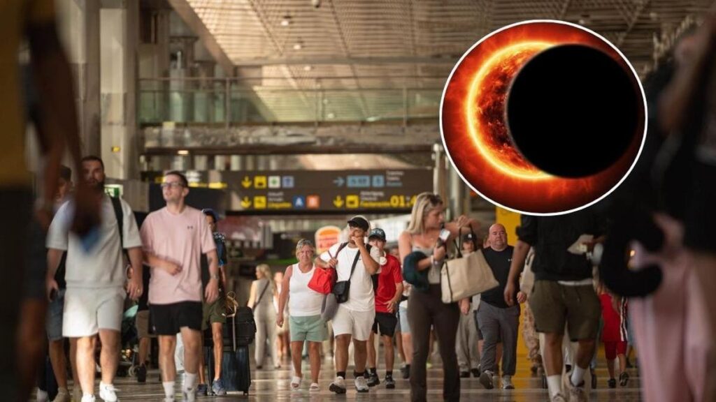 flying during solar eclipse spain