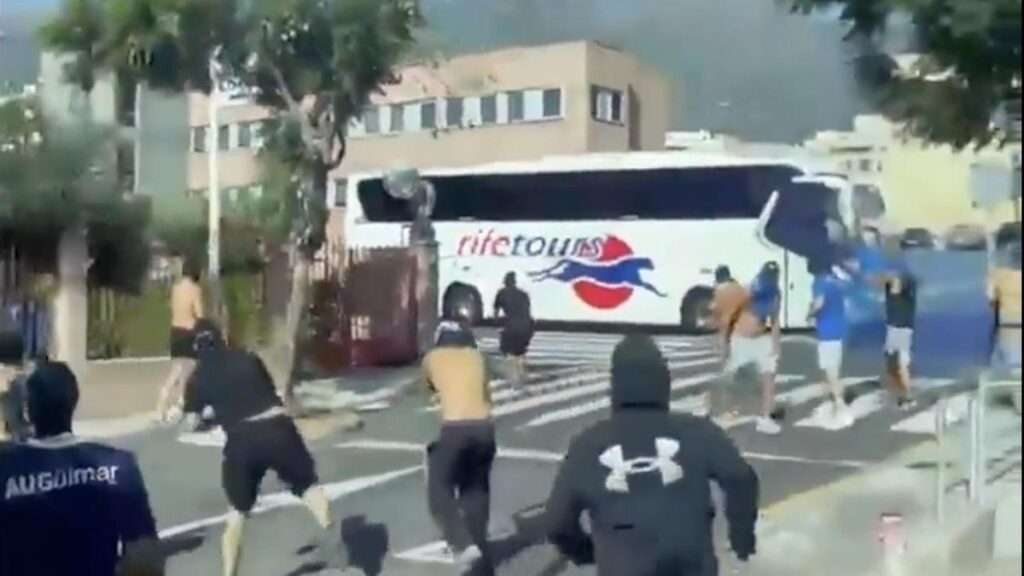 football match suspended violent clashes tenerife